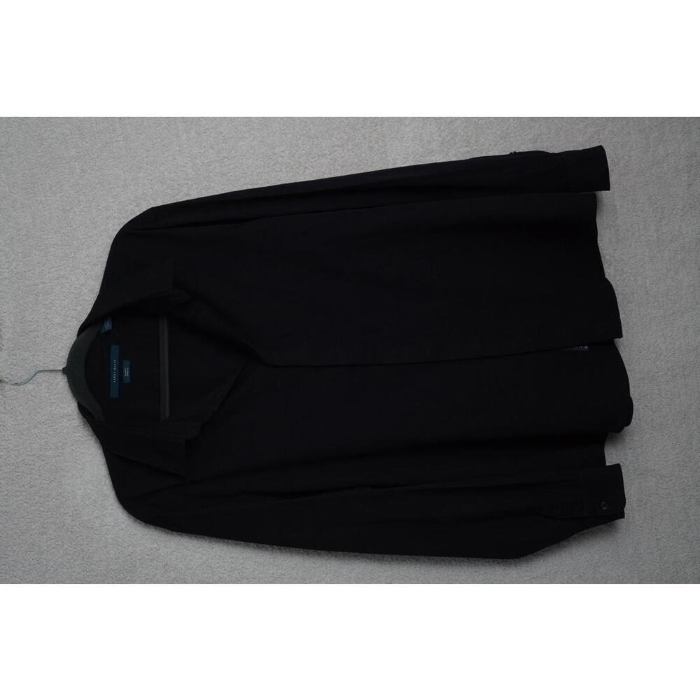Perry Ellis Men's Slim Fit Stretch Black Dress Shirt